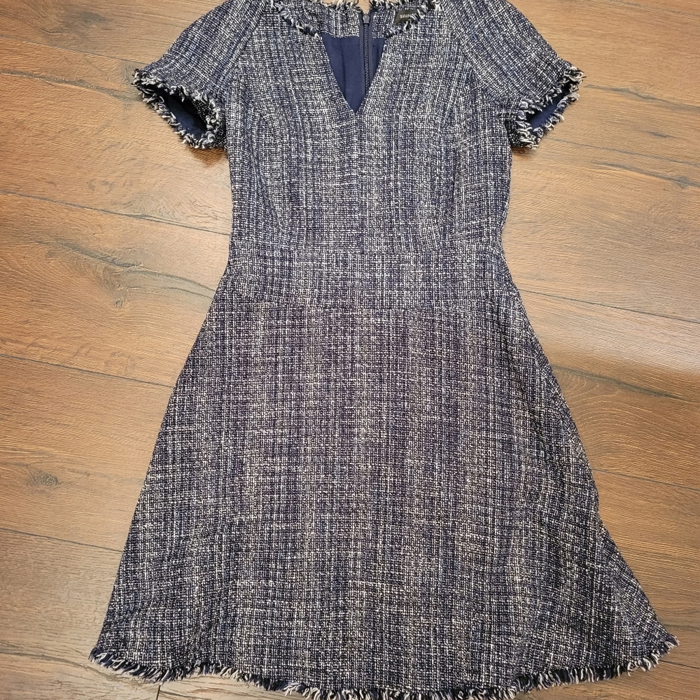 Banana republic size 0 navy tweed dress